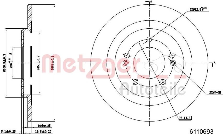 Metzger 6110693 - Əyləc Diski furqanavto.az