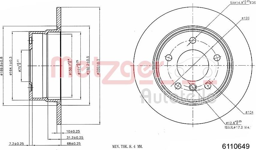 Metzger 6110649 - Əyləc Diski furqanavto.az