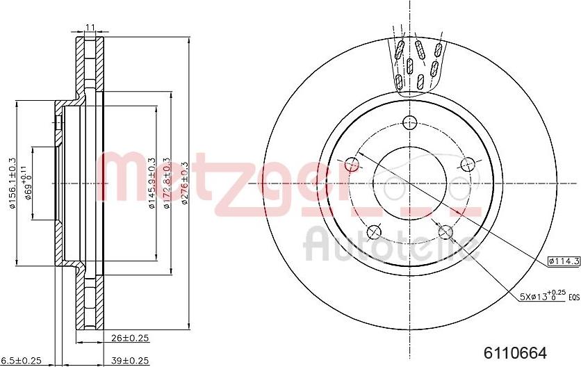 Metzger 6110664 - Əyləc Diski furqanavto.az