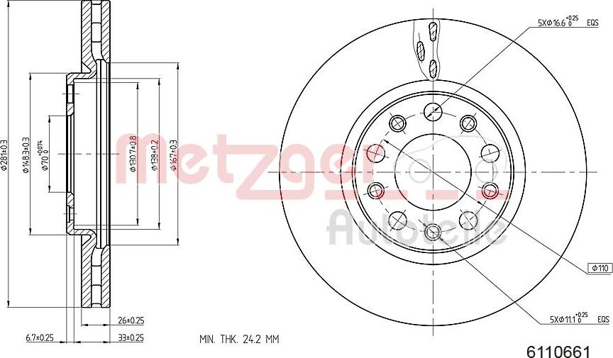 Metzger 6110661 - Əyləc Diski furqanavto.az