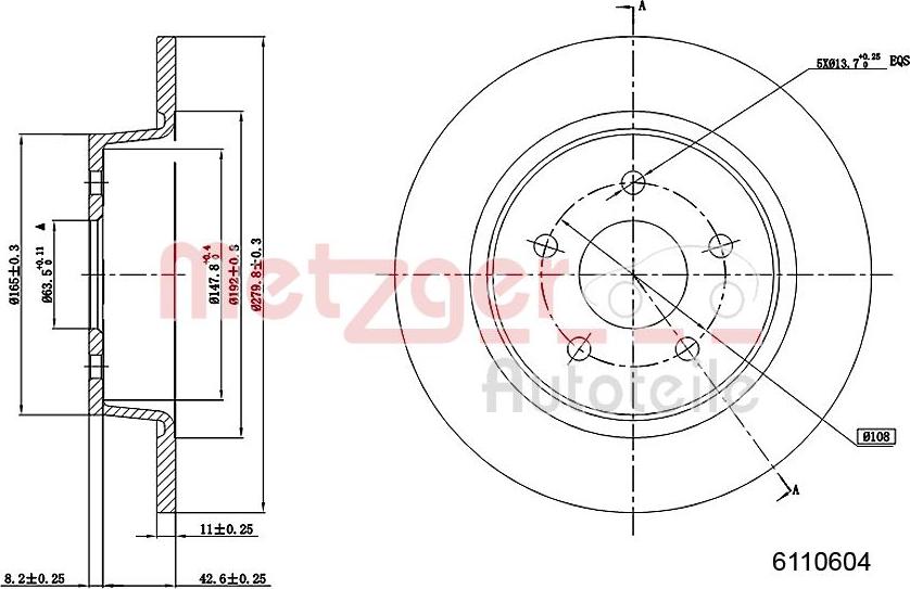 Metzger 6110604 - Əyləc Diski furqanavto.az