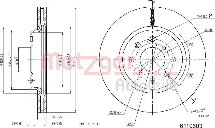 Metzger 6110603 - Əyləc Diski furqanavto.az