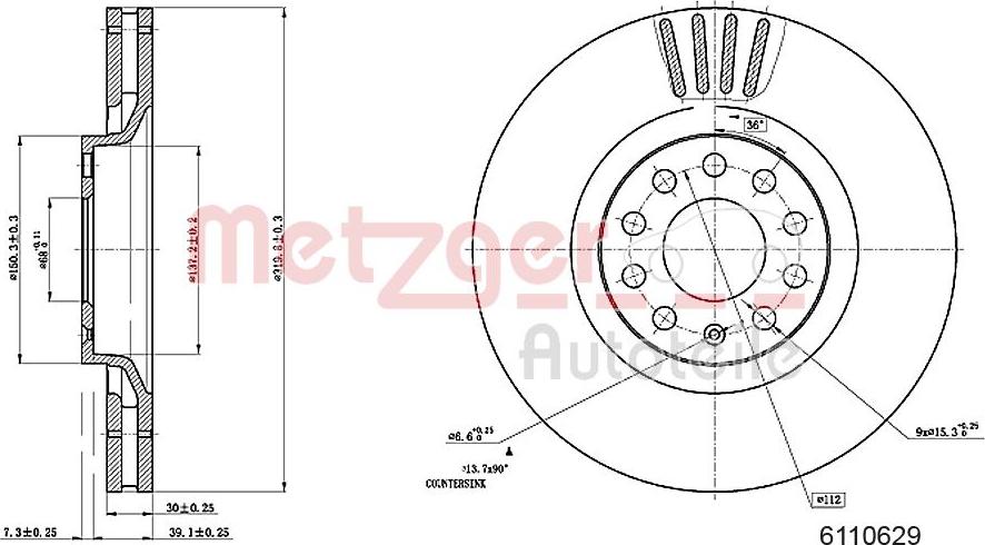 Metzger 6110629 - Əyləc Diski furqanavto.az