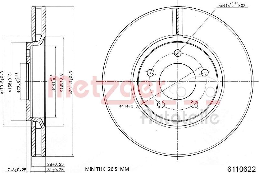 Metzger 6110622 - Əyləc Diski furqanavto.az