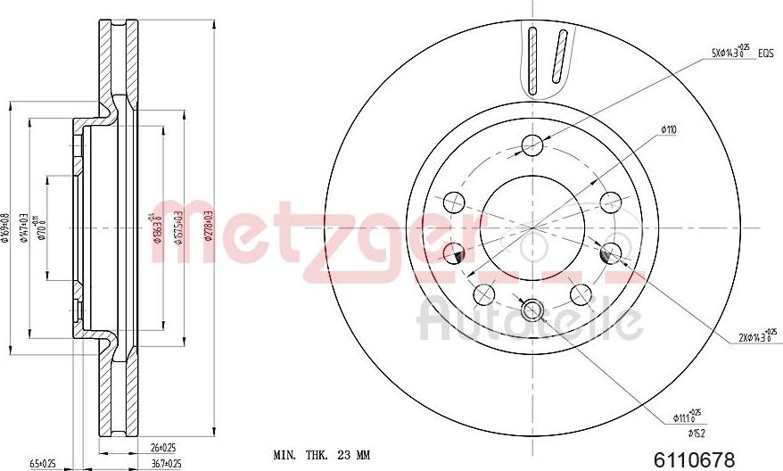 Metzger 6110678 - Əyləc Diski furqanavto.az