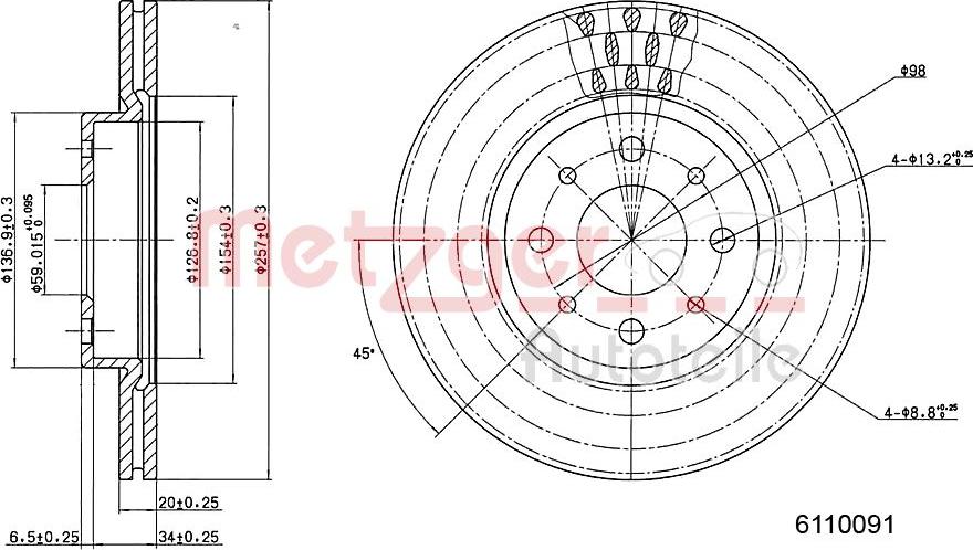 Metzger 6110091 - Əyləc Diski furqanavto.az