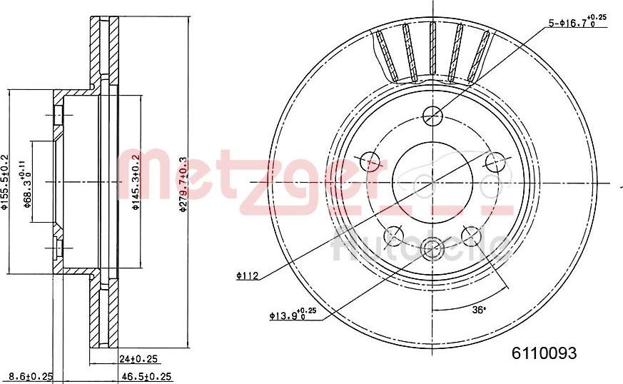 Metzger 6110093 - Əyləc Diski furqanavto.az