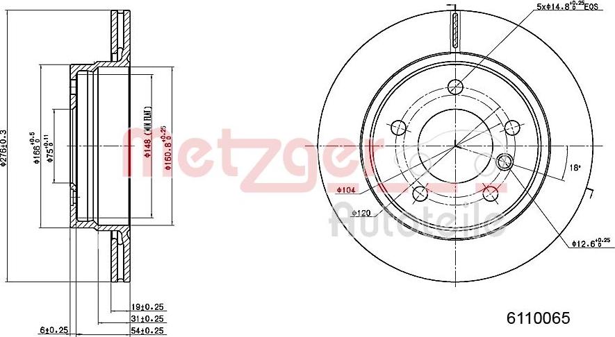 Metzger 6110065 - Əyləc Diski furqanavto.az