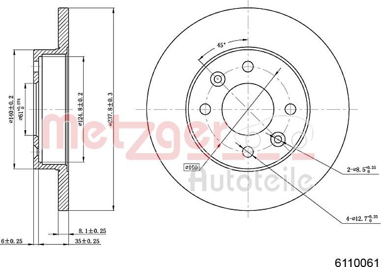 Metzger 6110061 - Əyləc Diski www.furqanavto.az