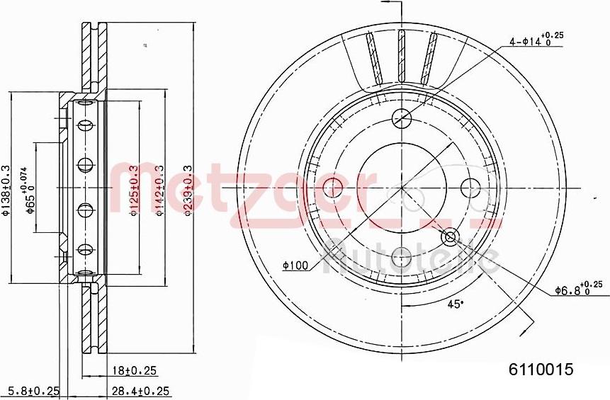 Metzger 6110015 - Əyləc Diski furqanavto.az