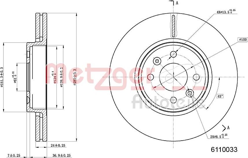 Metzger 6110033 - Əyləc Diski furqanavto.az