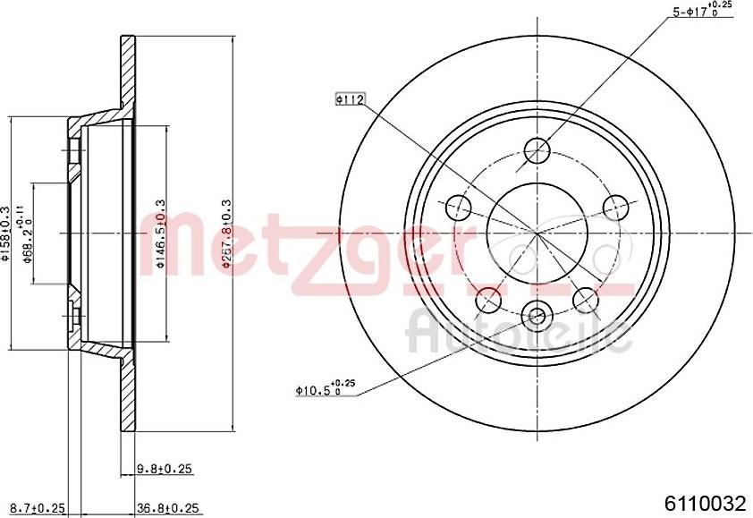 Metzger 6110032 - Əyləc Diski furqanavto.az