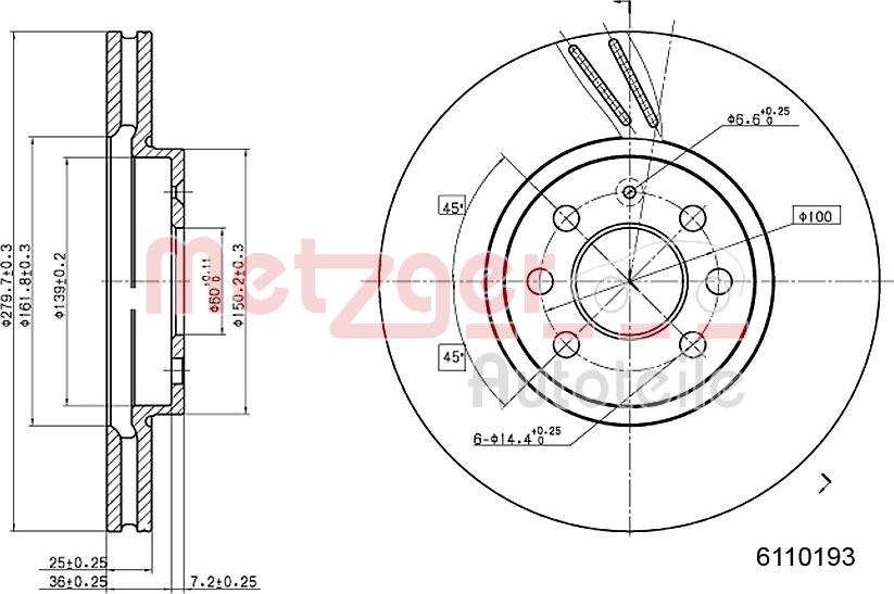 Metzger 6110193 - Əyləc Diski furqanavto.az