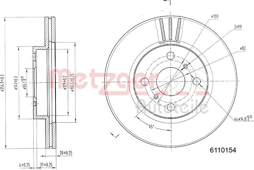 Metzger 6110154 - Əyləc Diski furqanavto.az