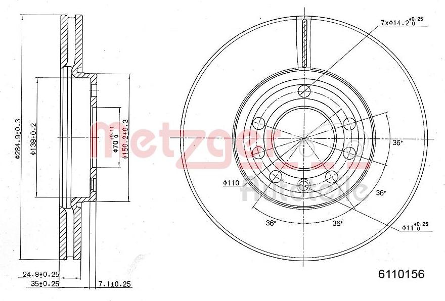 Metzger 6110156 - Əyləc Diski furqanavto.az