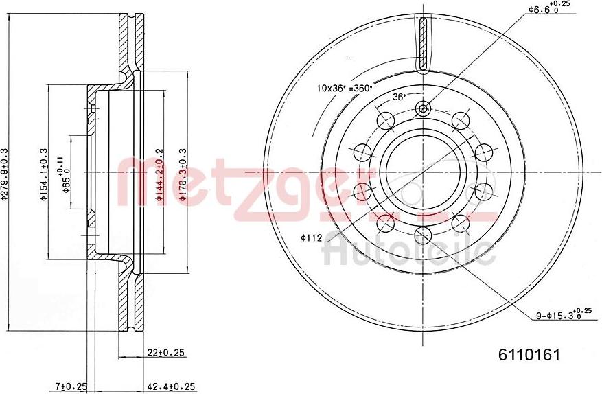 Metzger 6110161 - Əyləc Diski furqanavto.az