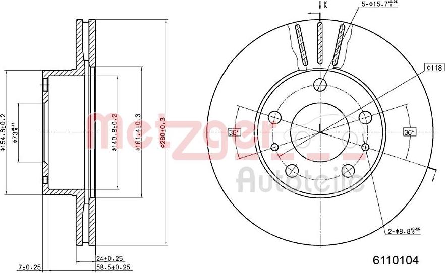 Metzger 6110104 - Əyləc Diski furqanavto.az