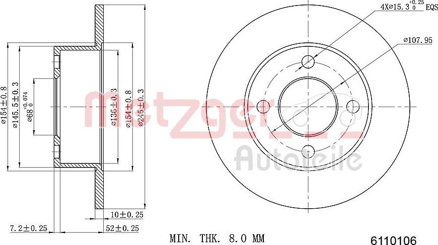 Metzger 6110106 - Əyləc Diski furqanavto.az