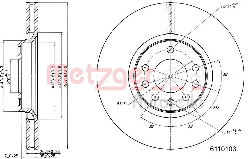 Metzger 6110103 - Əyləc Diski furqanavto.az