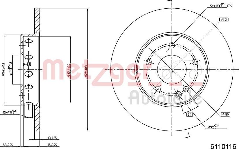 Metzger 6110116 - Əyləc Diski www.furqanavto.az