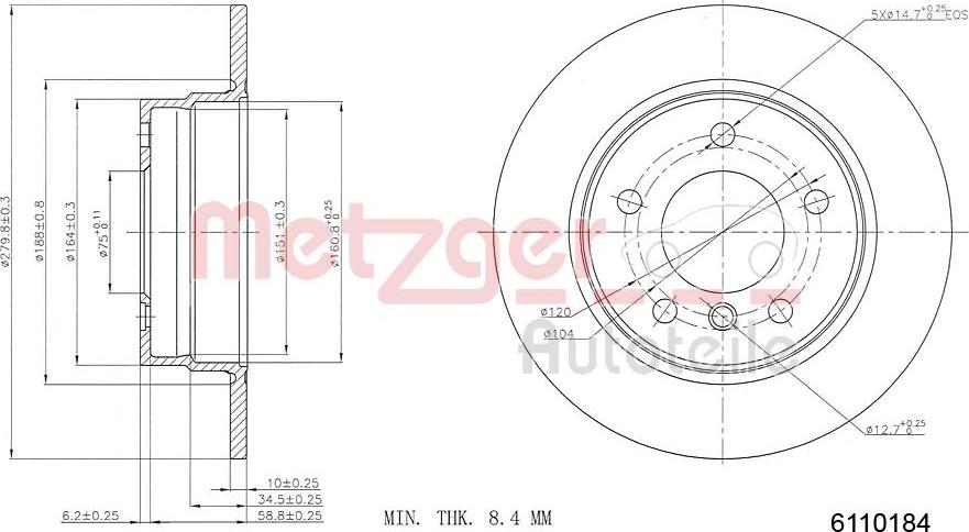 Metzger 6110184 - Əyləc Diski furqanavto.az