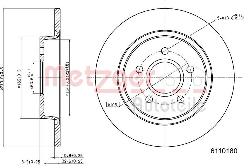 Metzger 6110180 - Əyləc Diski furqanavto.az