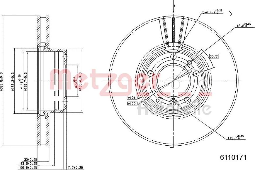 Metzger 6110171 - Əyləc Diski furqanavto.az