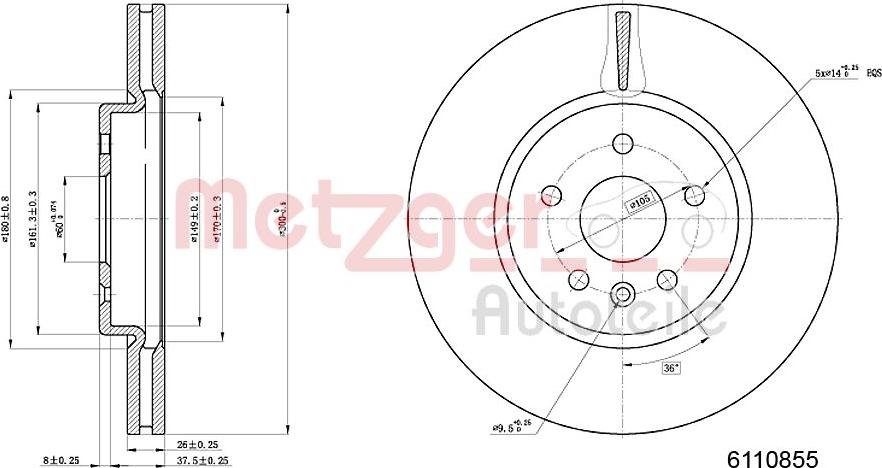 Metzger 6110855 - Əyləc Diski furqanavto.az