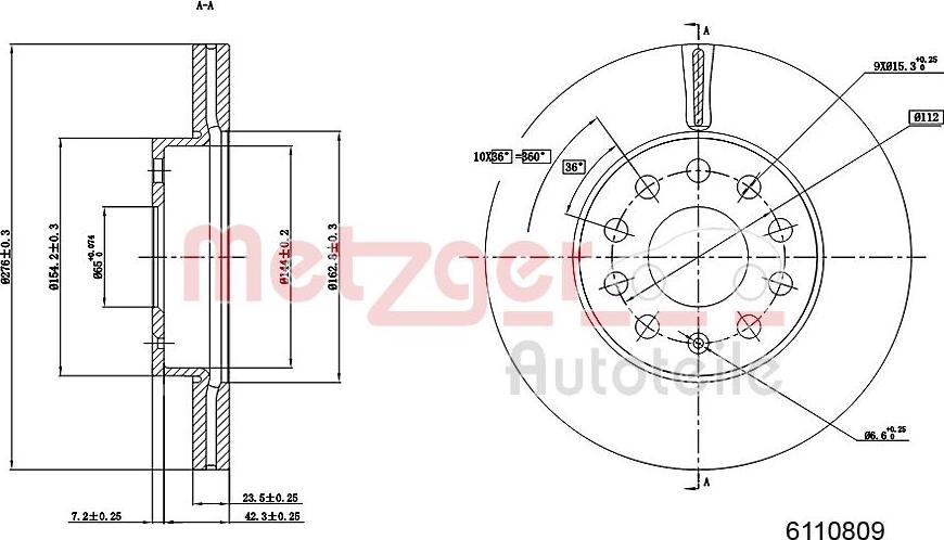 Metzger 6110809 - Əyləc Diski furqanavto.az