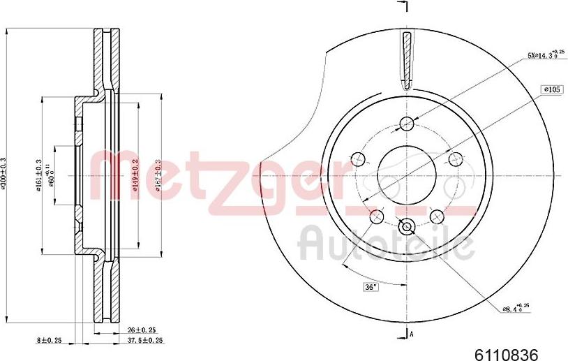 Metzger 6110836 - Əyləc Diski furqanavto.az