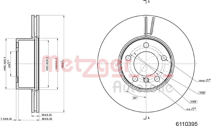 Metzger 6110395 - Əyləc Diski furqanavto.az