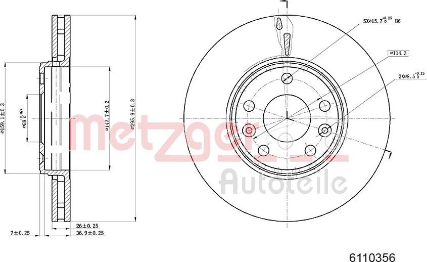 Metzger 6110356 - Əyləc Diski furqanavto.az