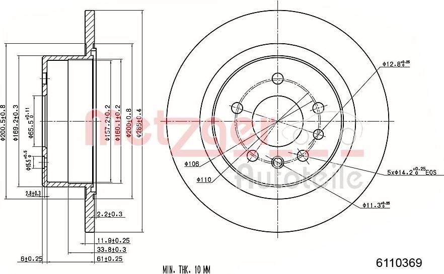 Metzger 6110369 - Əyləc Diski furqanavto.az