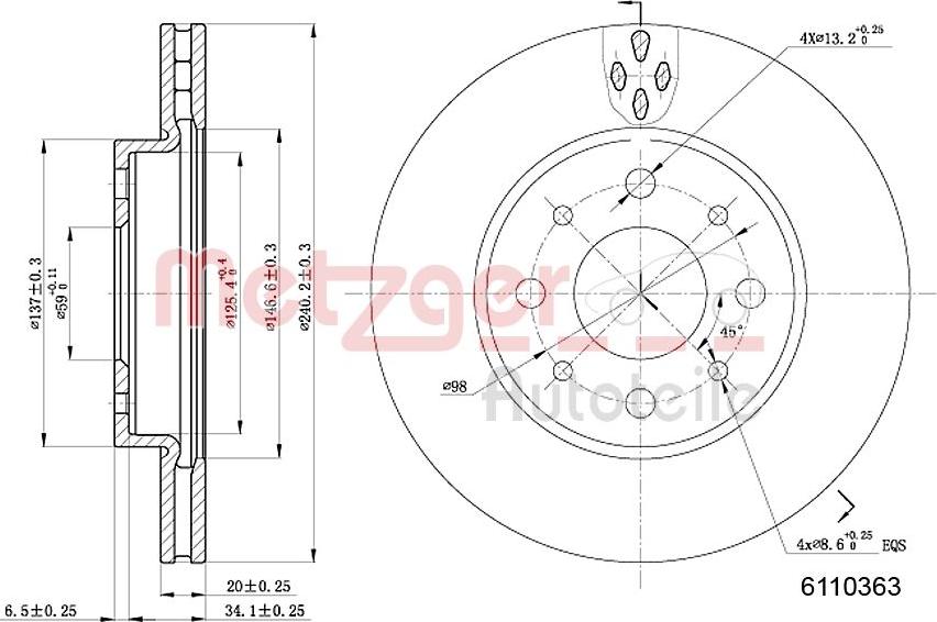 Metzger 6110363 - Əyləc Diski furqanavto.az