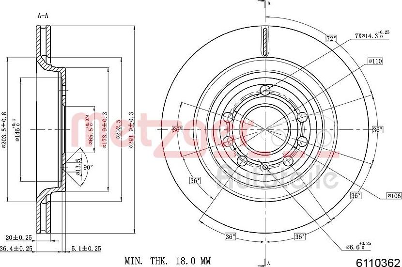 Metzger 6110362 - Əyləc Diski furqanavto.az