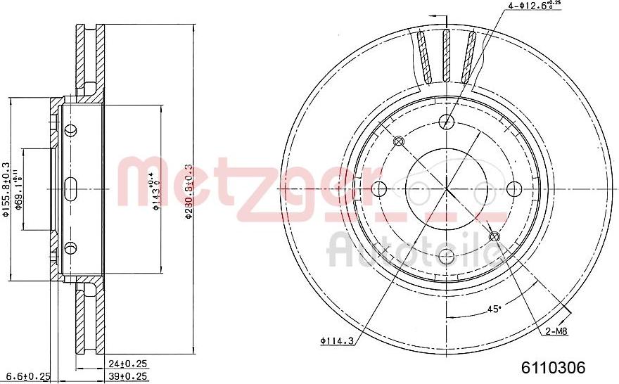 Metzger 6110306 - Əyləc Diski furqanavto.az