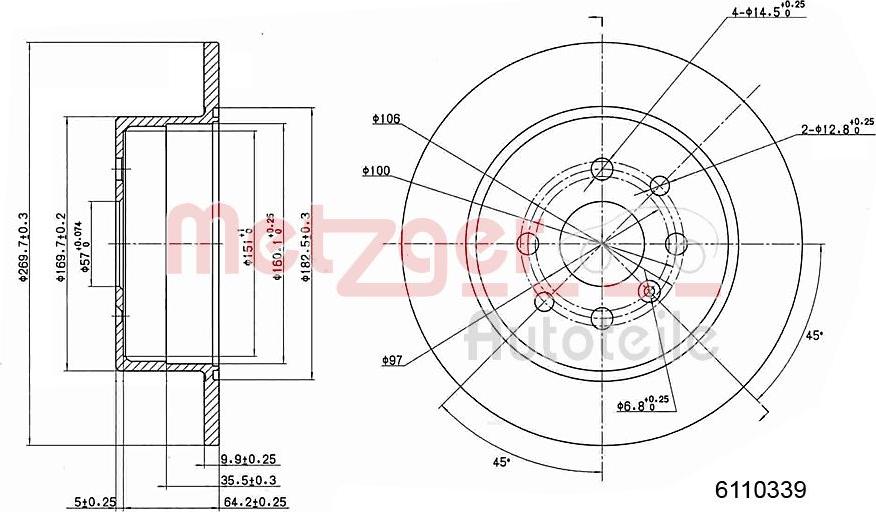 Metzger 6110339 - Əyləc Diski furqanavto.az