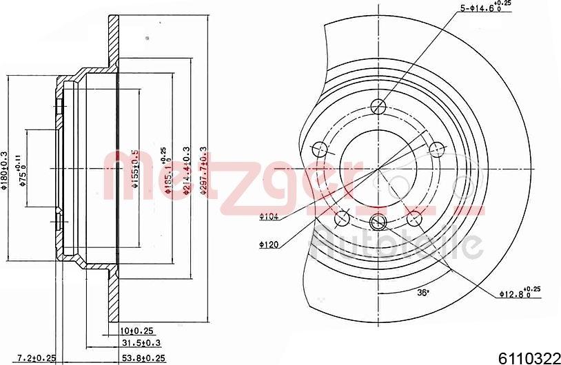 Metzger 6110322 - Əyləc Diski furqanavto.az