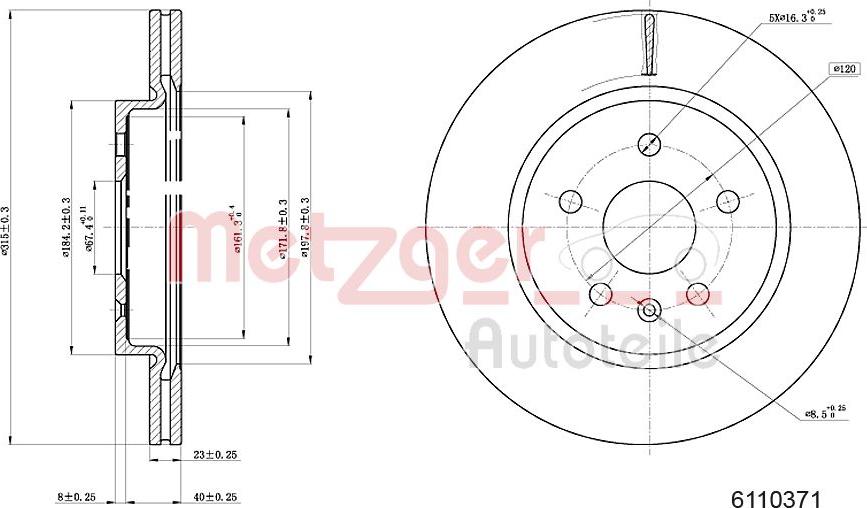 Metzger 6110371 - Əyləc Diski furqanavto.az