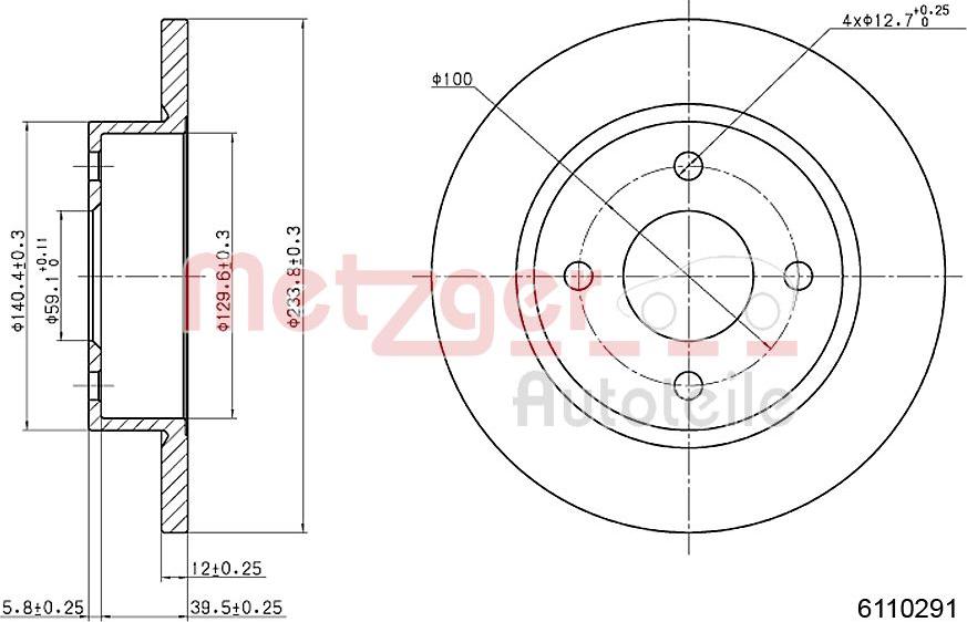 Metzger 6110291 - Əyləc Diski furqanavto.az