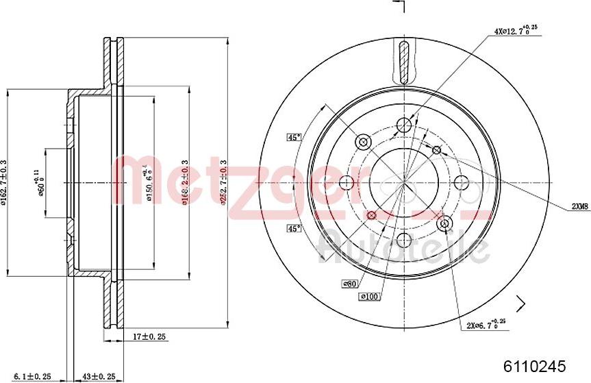 Metzger 6110245 - Əyləc Diski furqanavto.az