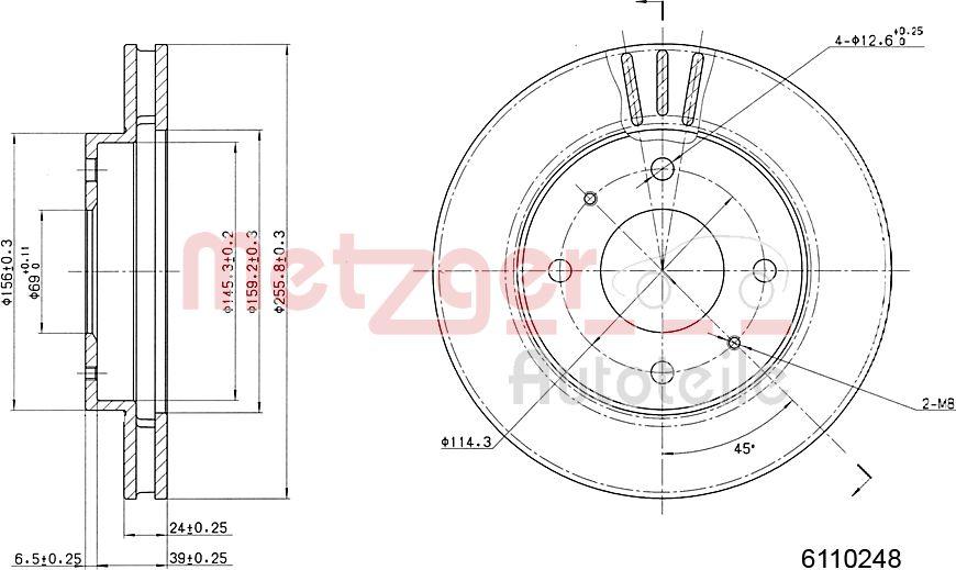 Metzger 6110248 - Əyləc Diski furqanavto.az