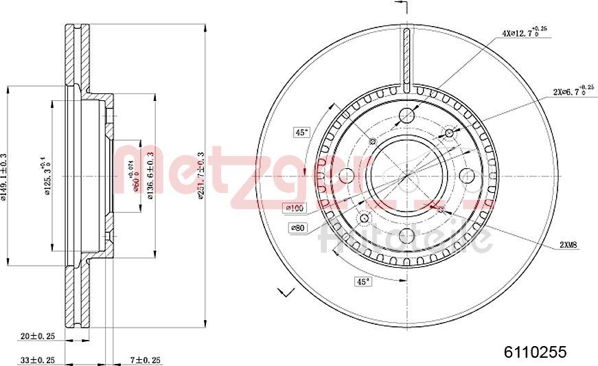 Metzger 6110255 - Əyləc Diski furqanavto.az