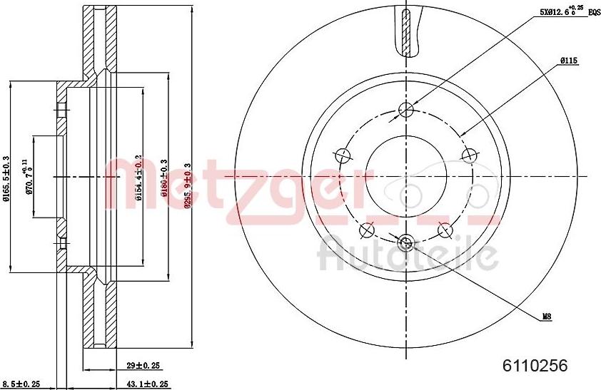 Metzger 6110256 - Əyləc Diski furqanavto.az