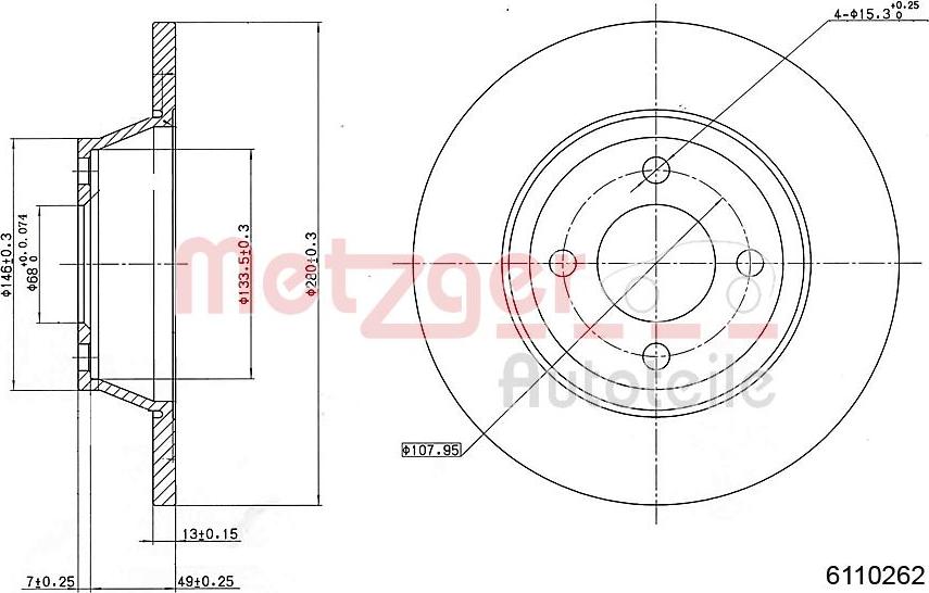 Metzger 6110262 - Əyləc Diski furqanavto.az