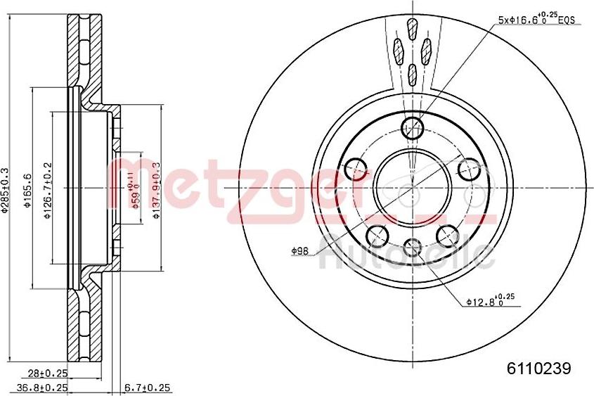 Metzger 6110239 - Əyləc Diski furqanavto.az