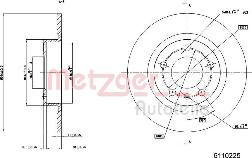 Metzger 6110225 - Əyləc Diski furqanavto.az