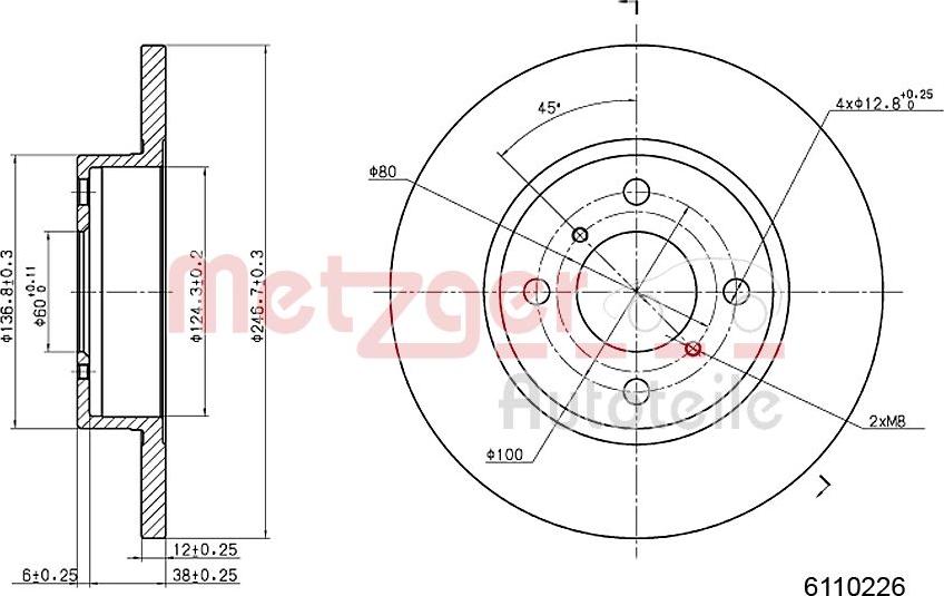 Metzger 6110226 - Əyləc Diski furqanavto.az