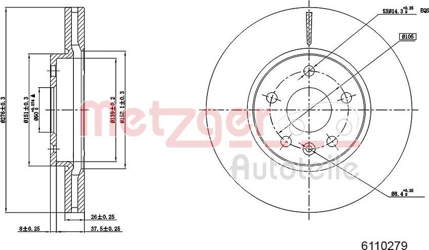 Metzger 6110279 - Əyləc Diski furqanavto.az