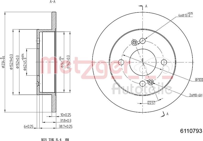 Metzger 6110793 - Əyləc Diski furqanavto.az